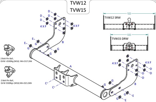 Towtrust fixed flange - flange, neck