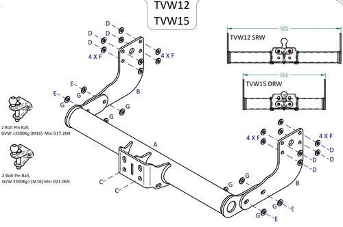 Towtrust fixed flange - fixed,