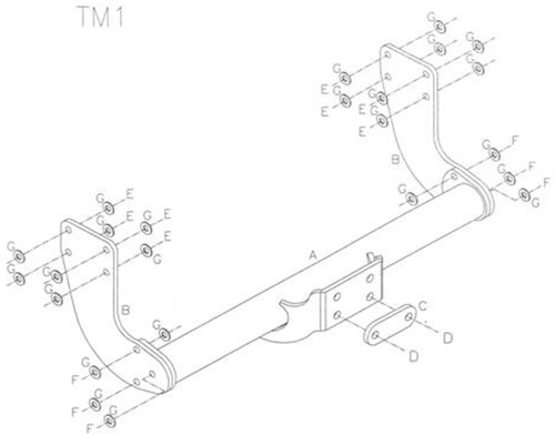 Towtrust fixed flange - fixed, towbar